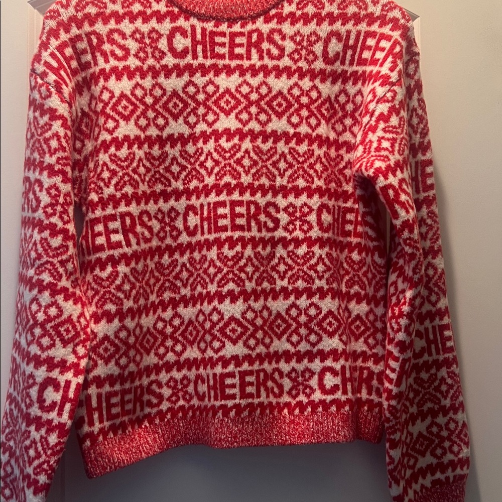 a new day Red and White Patterned Sweater